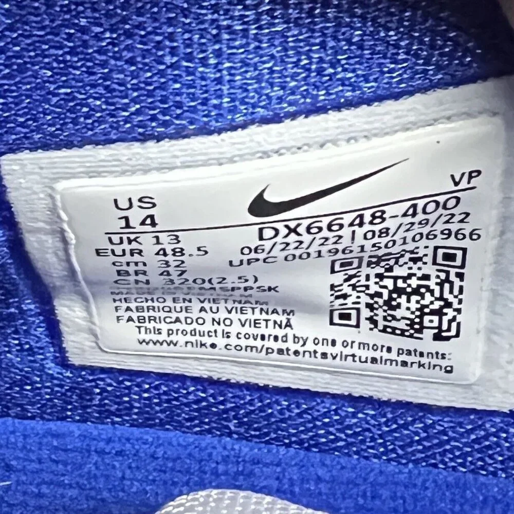 Nike KD15 TB Promo Basketball Shoes Royal Blue White DX6648-400 Men's Size 14 - Picture 10 of 10